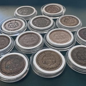 Lot of 12 Early Indian Head Pennies (1859-1864) — Verified Heavy Copper-Nickel Civil War Cents