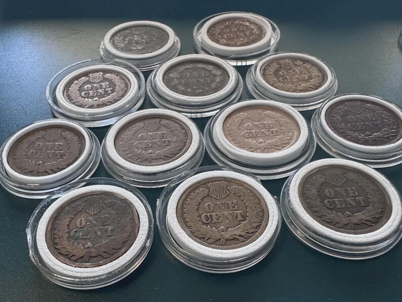 Lot of 12 Early Indian Head Pennies (1859-1864) — Verified Heavy Copper-Nickel Civil War Cents