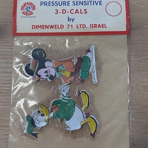 Vintage Israeli Disney 3-D-CALS Large Stickers by Dimenweld 71 - Set of 4 Sealed Packs