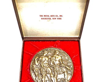 Bronzen Constantijn de Grote-medaille van The Metal Arts Co. in presentatiedoos.