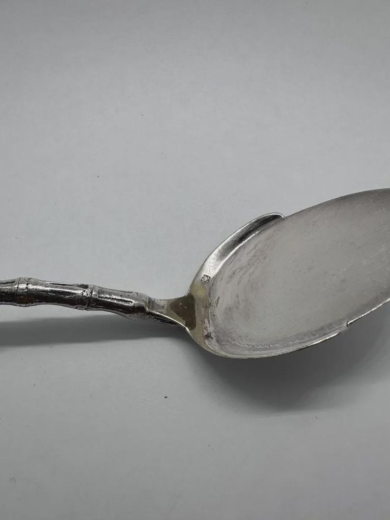 Antique Christofle Silverplate Bamboo Handle Server