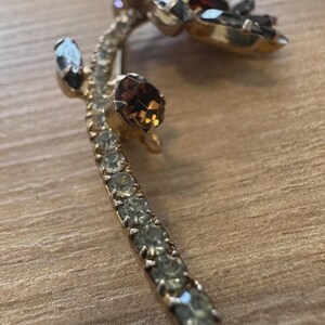 Vintage Czechoslovakian Rhinestone Flower Brooch, c. 1930s–1950s