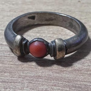 Set of 4 Vintage Silver Rings with Gemstone Cabochons
