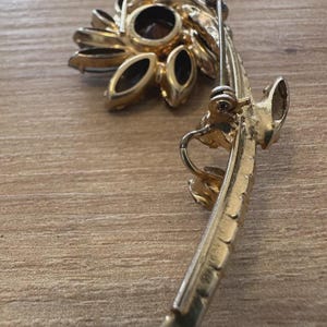 Vintage Czechoslovakian Rhinestone Flower Brooch, c. 1930s–1950s