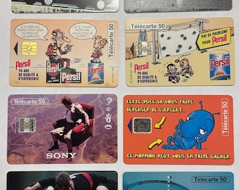 France Telecom Télécarte Lot (8) - Vintage French Phonecards - Citroën, Persil, Sony, Morpion (Used)