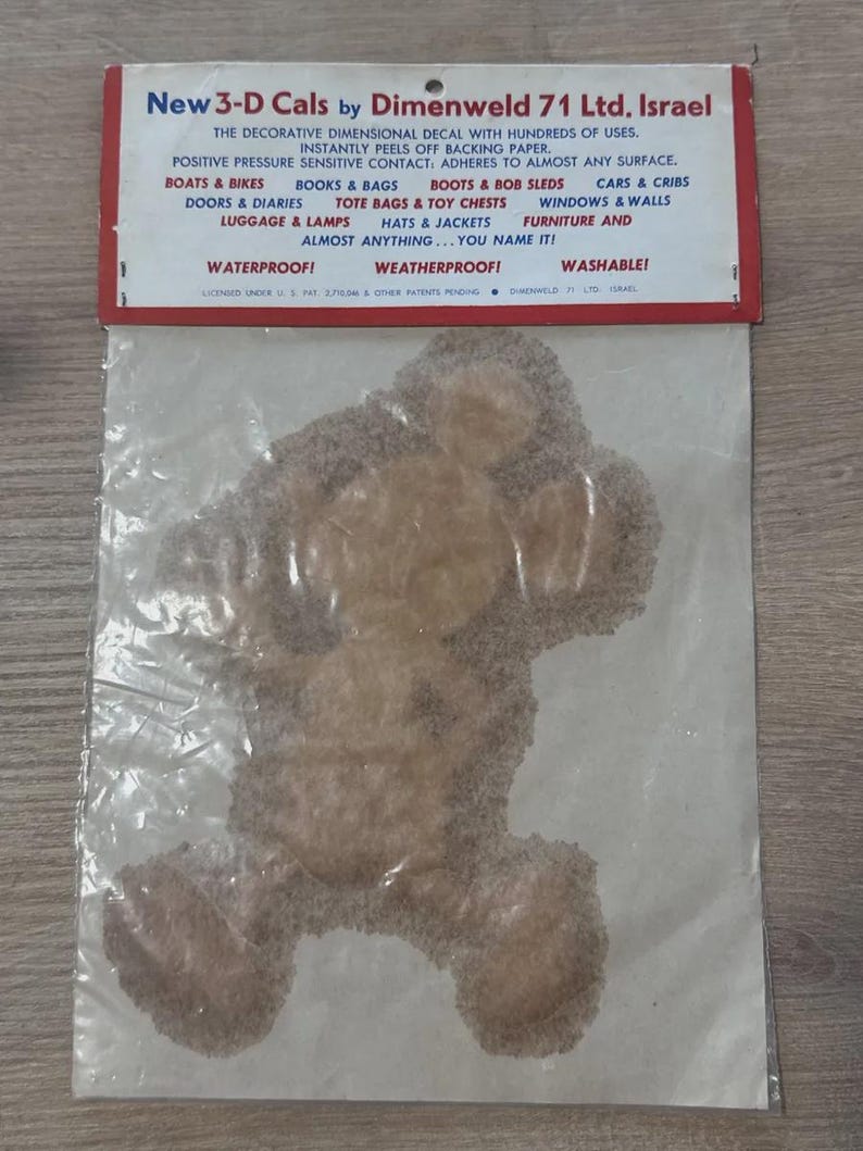 Vintage Israeli Disney 3-D-CALS Large Stickers by Dimenweld 71 - Set of 4 Sealed Packs