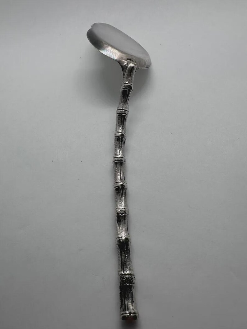 Antique Christofle Silverplate Bamboo Handle Server