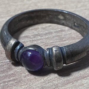 Set of 4 Vintage Silver Rings with Gemstone Cabochons