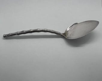 Antique Christofle Silverplate Bamboo Handle Server