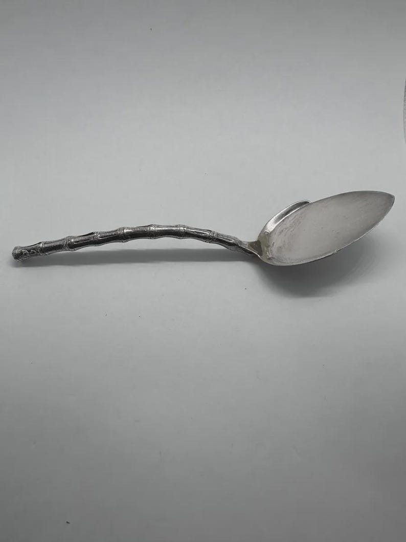 Antique Christofle Silverplate Bamboo Handle Server