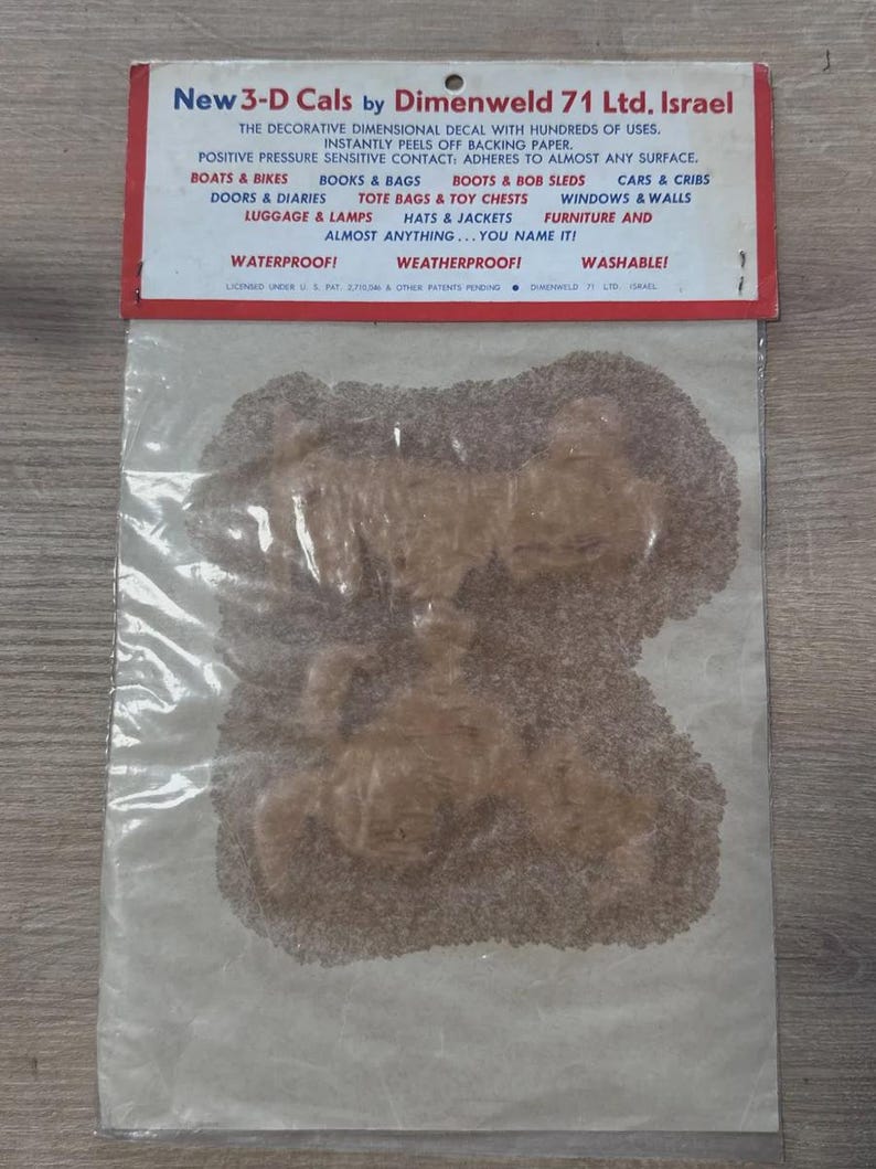 Vintage Israeli Disney 3-D-CALS Large Stickers by Dimenweld 71 - Set of 4 Sealed Packs