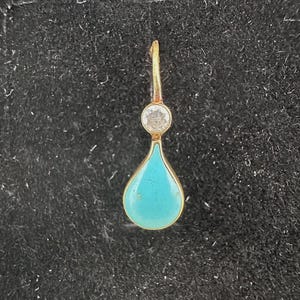 Vintage 14K Gold Turquoise Teardrop Earring