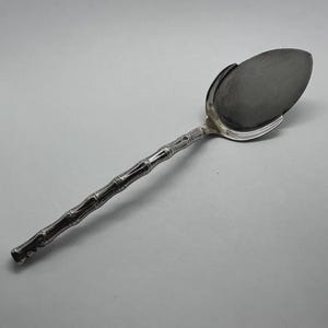 Antique Christofle Silverplate Bamboo Handle Server