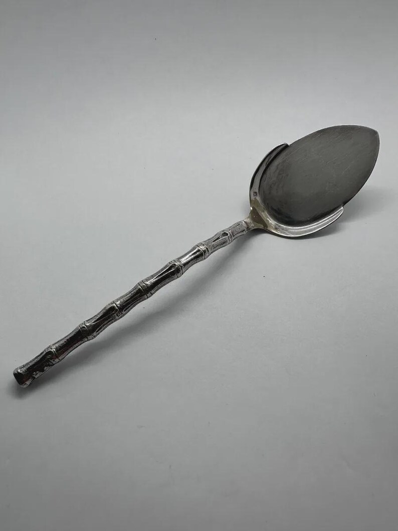 Antique Christofle Silverplate Bamboo Handle Server