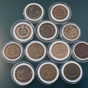 Lot of 12 Early Indian Head Pennies (1859-1864) — Verified Heavy Copper-Nickel Civil War Cents