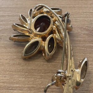 Vintage Czechoslovakian Rhinestone Flower Brooch, c. 1930s–1950s