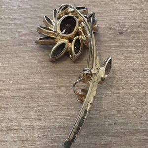Vintage Czechoslovakian Rhinestone Flower Brooch, c. 1930s–1950s