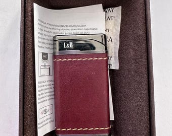 L&B Luxury and Brand Jet Torch Lighter - Leather Wrap - Gift Box Included - Refillable Butane