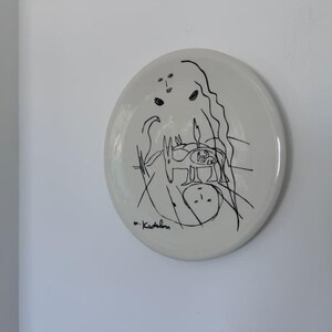 Kadishman Oil Painting On Ceramic Plate - 27CM