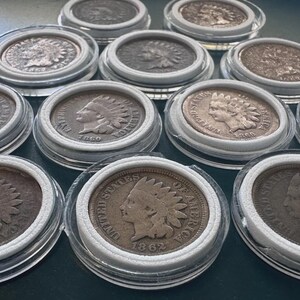 Lot of 12 Early Indian Head Pennies (1859-1864) — Verified Heavy Copper-Nickel Civil War Cents