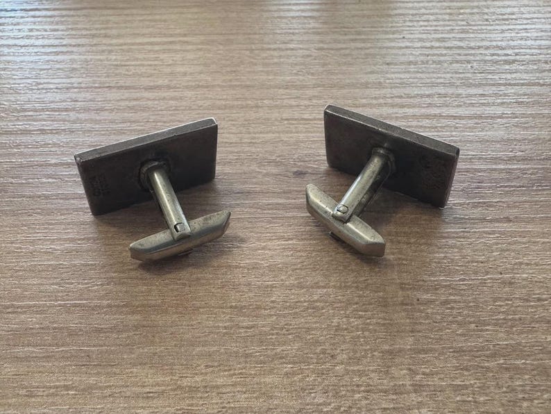 Vintage Mexican Silver Geometric Meander Cufflinks