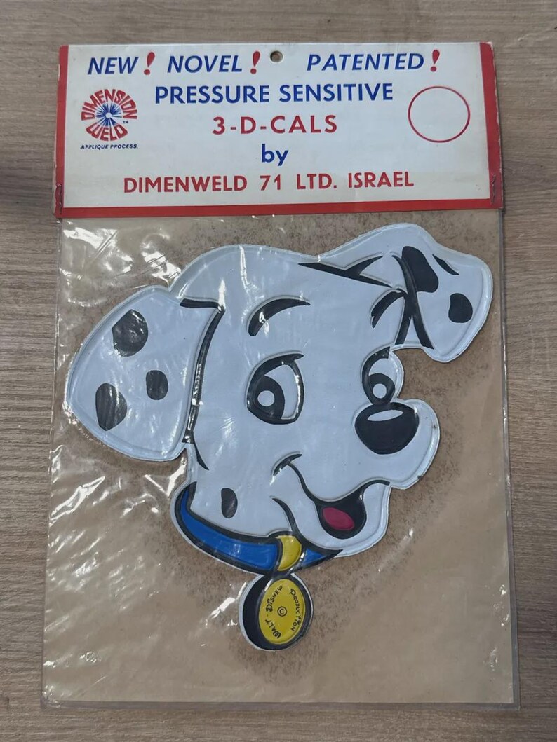 Vintage Israeli Disney 3-D-CALS Large Stickers by Dimenweld 71 - Set of 4 Sealed Packs