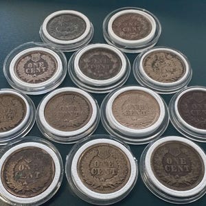 Lot of 12 Early Indian Head Pennies (1859-1864) — Verified Heavy Copper-Nickel Civil War Cents