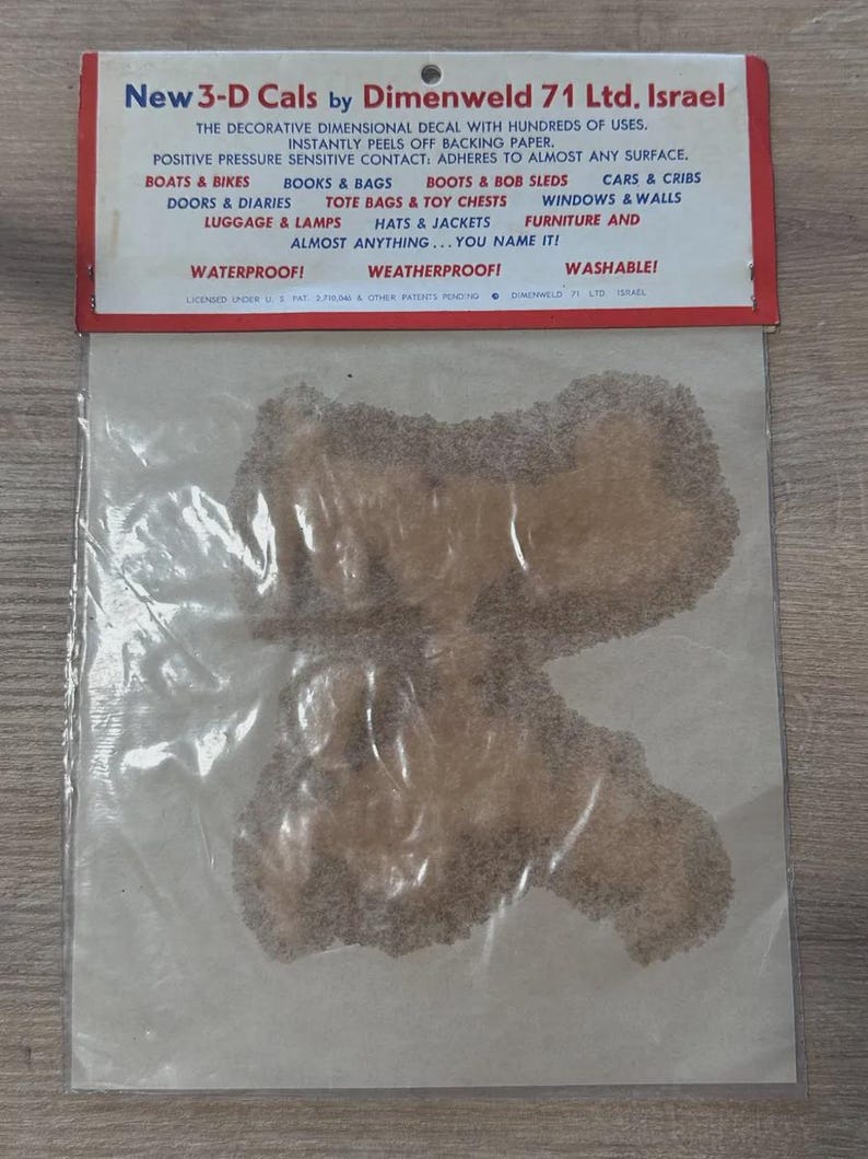 Vintage Israeli Disney 3-D-CALS Large Stickers by Dimenweld 71 - Set of 4 Sealed Packs