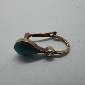 Vintage 14K Gold Turquoise Teardrop Earring