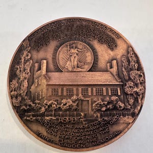 Augustus Saint-Gaudens World's Columbian Exposition Bronze Commemrative Medal - Original Box + Leaflet