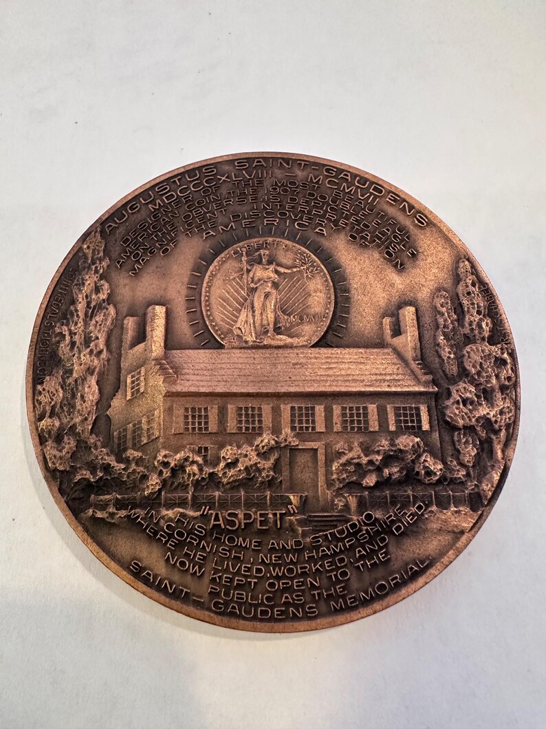 Augustus Saint-Gaudens World's Columbian Exposition Bronze Commemrative Medal - Original Box + Leaflet