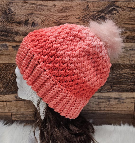 Pink handmade crochet beanie The Blushbow Beanie – A Crochet Hat Story About Handmade  main image 4