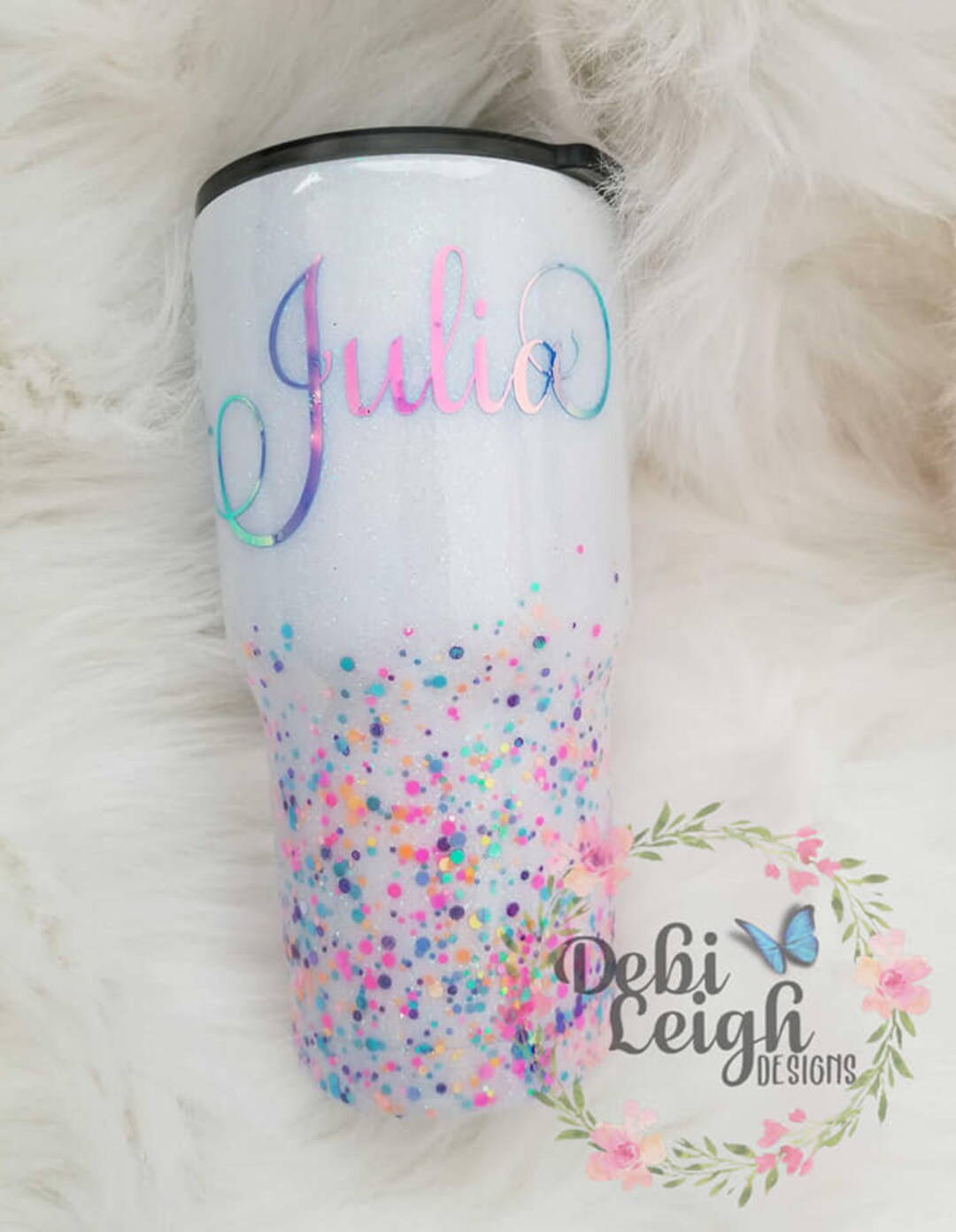 Stainless Steel 30 Oz Insulated Tumbler With Lid, White With Colorful ...