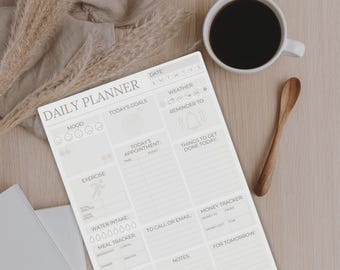 Quotidien - Agenda hebdomadaire imprimable | PDF A4 et lettre US | Planificateur de productivité | Liste de tâches non datée, calendrier, suiveur d'objectifs | Téléchargement instantané