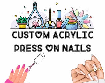 Handgefertigte benutzerdefinierte Acrylpresse auf den Nägeln | falsch setzt | anpassbar