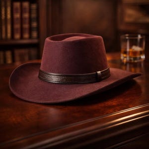 Dark Brown Suede Wide Brim Rancher Fedora Hat- NWT Wide Flat Brim Fedora Hat Women Suede Panama Rancher Hat  main image 4