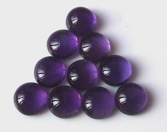 AAA+ Natural Amethyst Round Shape Cabochon Gemstone (3MM TO 25MM )