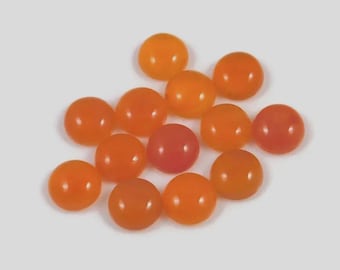 Natural Carnelian Round Cabochon, Calibrated Loose Gemstone, 3mm to 25mm for Jewelry Making