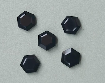 AAA+ Black Onyx Hexagon Cut : Loose Gemstone, Jewelry Making (5mm-25mm)