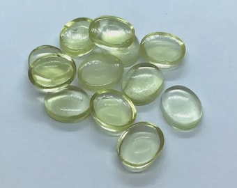 AAA+ Natural Lemon Quartz Oval Cabochon | Loose Gemstone (3x5mm–20x30mm)