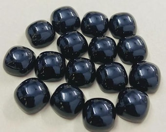 Black Onyx Cushion Cabochon: Natural Gemstone for Jewelry Making (3mm-30mm)