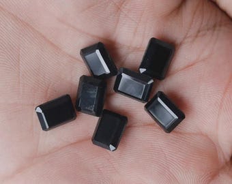 Onice nero taglio rettangolare AAA+: pietra preziosa sfusa calibrata, 5 x 7 mm-20 x 30 mm