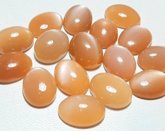AAA+ Natural Peach Moonstone Oval Cabochon Loose Gemstone(3x5mm to15x20mm)