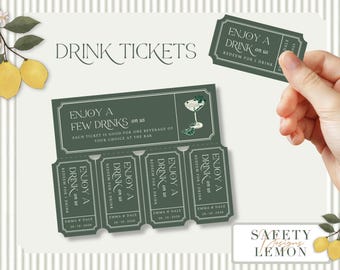 Editable Drink Tickets Template: Canva and Cricut ready template