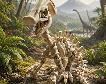 パラサウロロフスの骨格恐竜、関節可動式フレキシブルフィジェットトイ、3Dプリントギフト