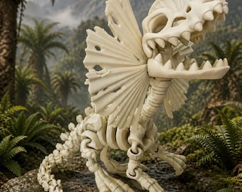 Scheletro di dinosauro Parasaurolophus XL – Giocattolo antistress flessibile e articolato di grandi dimensioni, regalo a forma di dinosauro stampato in 3D