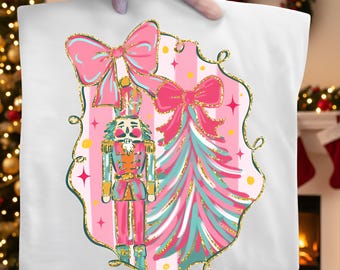 Rosa Glitzer Nussknacker Weihnachten PNG | Kokette Sublimationsdesign