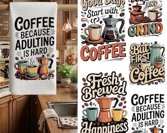 Funny Kitchen PNG Bundle, Coffee Towel Quotes PNG, Baking & Cooking Designs, Kitchen Decor Sublimation PNG, Pot Holder Design