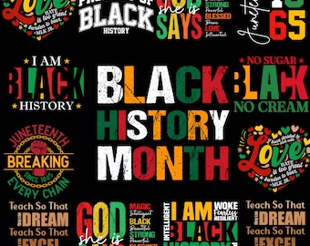 Black History Month Bundle, Juneteenth PNG Designs, Melanin Pride, African American Culture Art, Powerful Quotes Digital Download
