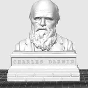 Charles Darwin Sculpture 3D Design STL File